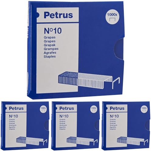 Grapas petrus n 10 galvanizada caja de 1000 unidades (Paquete de 4)
