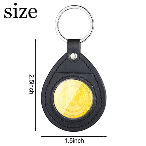 4 piezas llaveros porta monedas de PU piel negro miniatura 3