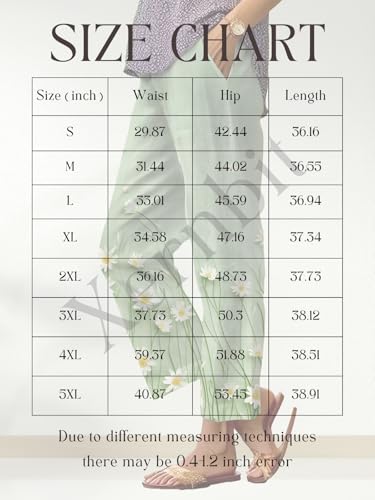 Womens Floret Pants Butterfly Floral Oil Painting Print Causal Trousers Summer Elastic Waist Pants Lightweight3