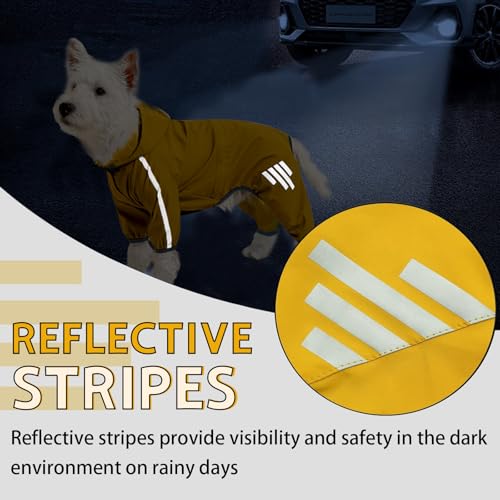 Dog Raincoat for Small Dogs, Waterproof Puppy Dog Raincoats with Hood, Soft Lightweight Dog Rain Jacket Vest Reflective Adjustable Windproof Snow-Proof Leash Hole for Dogs Walking Rain Clothes (S) - Image 5