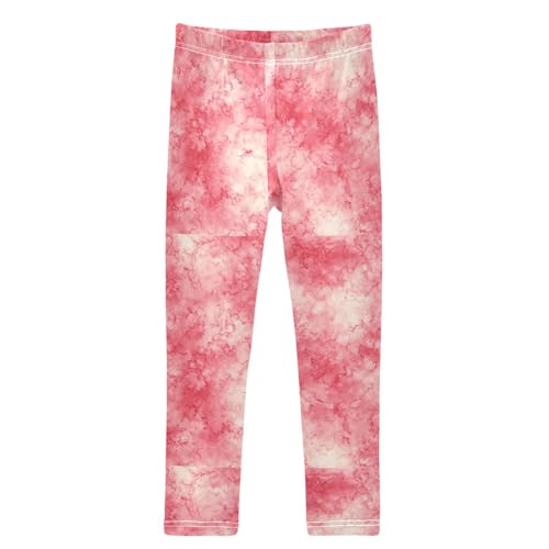 Boccsty Red Tie Dye Pink Highlights Girls Leggings Kids Yoga Pants Dance Active Tights 4T