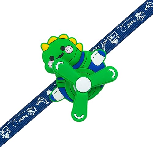 Image of eCraftIndia Cartoon Design Rakhi for Kids Girls Boys with Best Bro Ever Fridge Magnet | Raksha Bandhan Kids Rakhi for Brother Bhaiya Bhai | Roli Chawal Pack