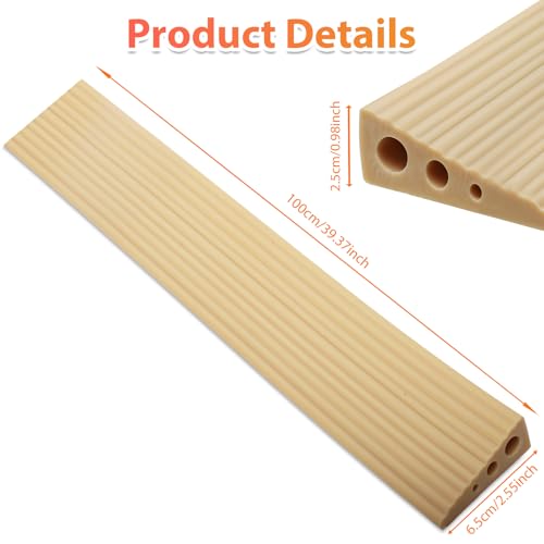 100x6.5x2.5CM Schwellenrampe, Türschwellenrampen, PVC Rollstuhlrampe, rutschfeste Oberfläche, Gummirampe Auffahrrampe Schwellenrampe für Rollstuhl, Kinderwagen, Rollator oder e Scooter (Braun, 2.5)
