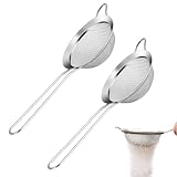 2 Stück Küchensieb edelstahl,8 cm matcha sieb klein, Küchensieb Edelstahl Edelstahl Feinmaschig Haarsieb Küche Für Quinoa, Siebenr, Gemüse, Obst, Tee, Puderzucker Saft, Ei, Tee, Kaffee, Mehlfilter