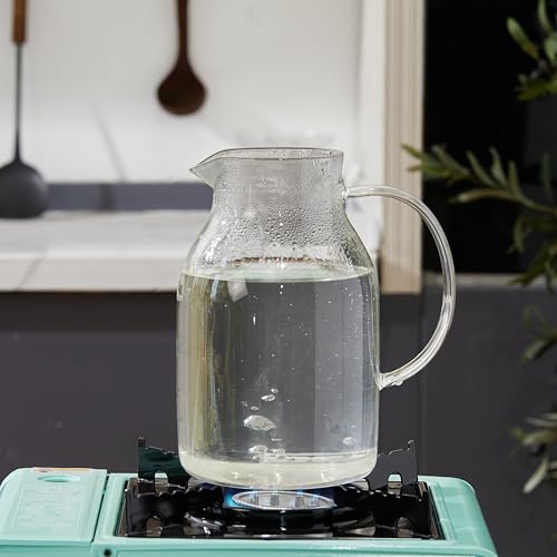 Karafu 68 Oz Borosilicate Glass Pitcher with Lid, Hot Cold Water Tea Jug - Image 6