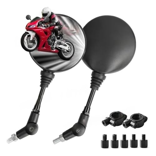 Espejos retrovisores redondos plegables para Kaw&asaki KLX250 y KL250 laterales