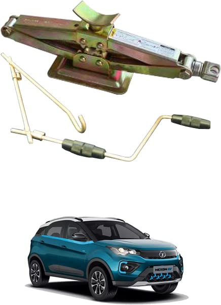 AYW Car Scissor Tyre Jack with Foldable Rod for Tata Nexon EV 2020 Onwards (1500Kg Lift Capacity)-image-3