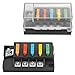 Mandark Car Fuse Block, 12V 4 Circuits Waterproof Vehicle Fuse Panel Relay Box Kit with LED Indicator Damp-Proof Cover, Auto ATO Blade Fuse Block, Universal for 12V/24V RV Truck Trailer