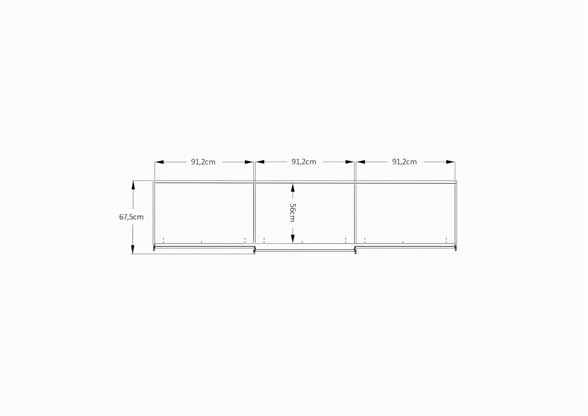 Staud Schwebetürenschrank 3-türig Sinfonie Plus H222 x B280 Sand Innenausstattung-Sets Premium