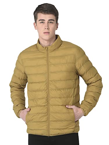 Image of Crimsoune Club Men Puffer Jacket In Mustard Color