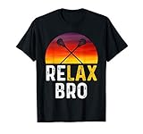 RELAX BRO! Vintage Surf Sun Design Lacrosse T-Shirt