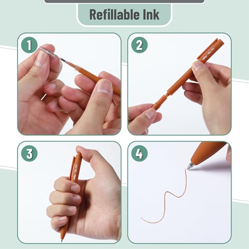 Image of Mr. Pen- Retractable Gel Pens, 12 Pack, Assorted Color Ink | Fine Point 0.7mm, Fast Dry, Smooth Writing, Cute Pens for Drawing, Writing Planner and School Supplies