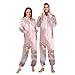 Yuiboo Mauve Gold MarbleAdult Unisex Funny One Piecing Pajamas for Women Cosplay Suit with Hood