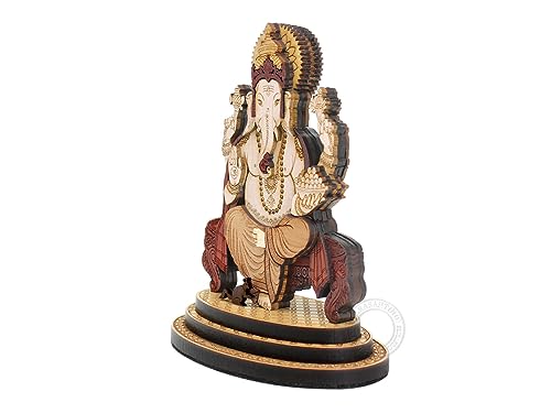 Estatua de Madera Lord Ganesha 9.5 cm miniatura 5