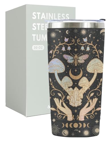 Onebttl Mushroom Witchy Gifts For Women, Stainless Steel Tumbler (20oz) for Witchy...