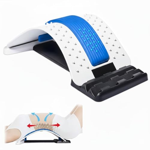 Image of kossto Back Support Stretcher - Spinal Pain Relief & Multi-Level Lumbar Region Support for Lower & Upper Muscle Pain Relief - Manual Massager for Spinal Curve Relaxation | (White)