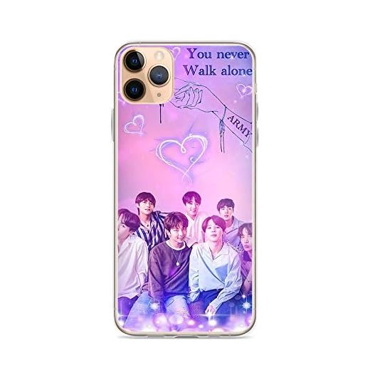 Gryss Compatible with iPhone 11 Pro Max Case BTS Kpop Logo Text Bangtan Boys Stars Pure Clear Phone Cases Cover