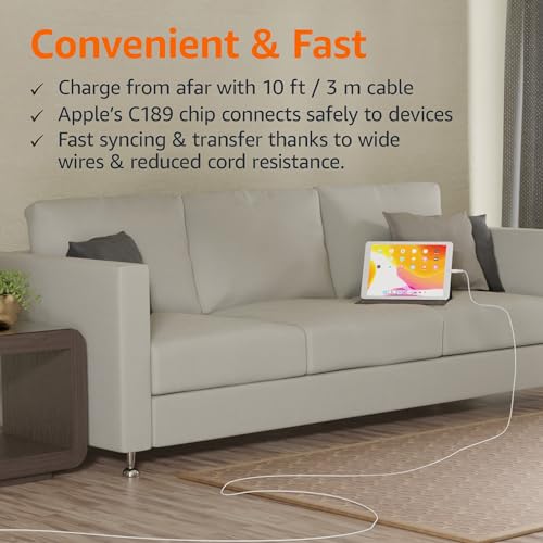 Amazon Basics - 1-Pack USB-A to Lightning ABS Charger Cable, MFi Certified for Apple iPhone 14 13 12 11 X Xs Pro, Pro Max, Plus, iPad, 10,000 Bend Lifespan, 10 Foot, White - Image 7