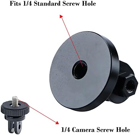 Aluminum Tripod Mount Adapter, 1/4 Tripod Adapter Compatible with GoPro Session, GoPro HEROFusion, GoPro NEW HERO /HERO8/7/6/5/4/3+/3/2/1, DJI OSMO Action, Xiaoyi Cameras