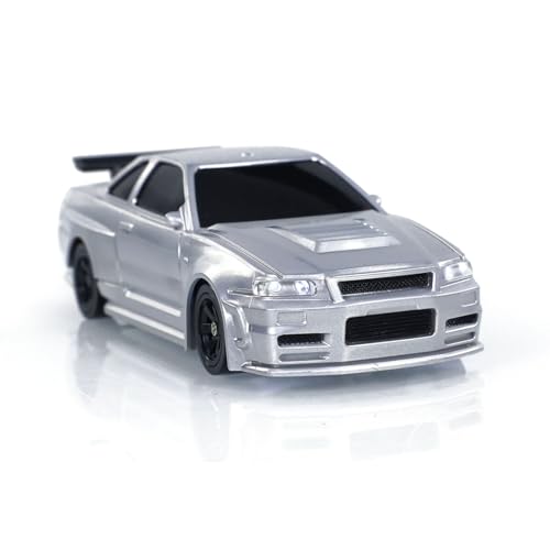 Image of 1 /43 Full Scale RC Drift Race Vehicle with Gyro Edition 4WD Ready to Go Mini Racing Car Remote Control Car High Speed Model for Collection Gift Boys(Silver Gray)