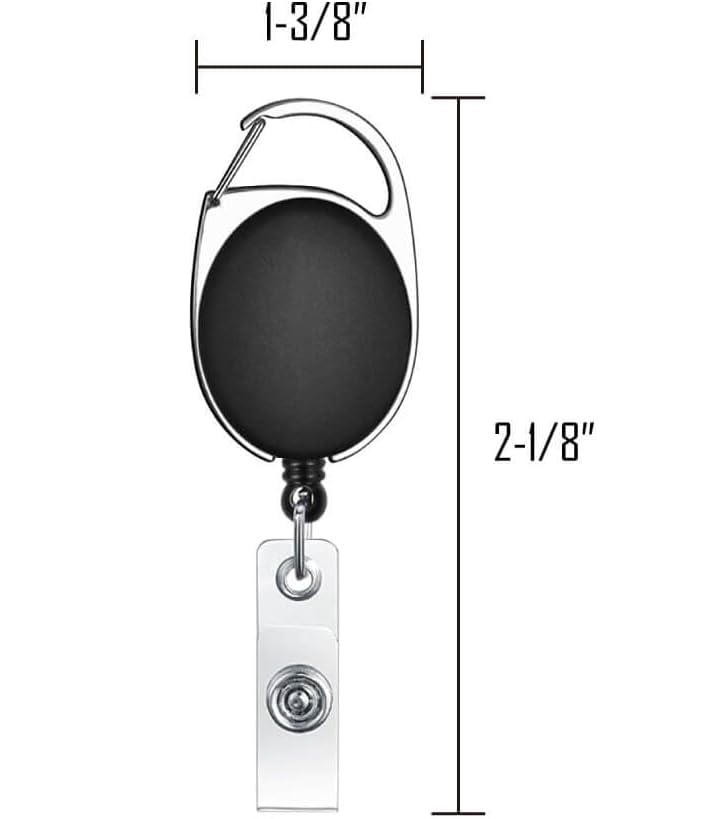 Image of AccuPrints Retractable Id Card Holder, Keychain Badge Holder, Retractable Steel Wire Reel Design Utility Keyring for Keys, Badge, Cards (Oval 1)