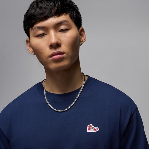 Jordan Brand Men's Sneaker Patch T-Shirt (HJ2326-410, Midnight Navy/White)3