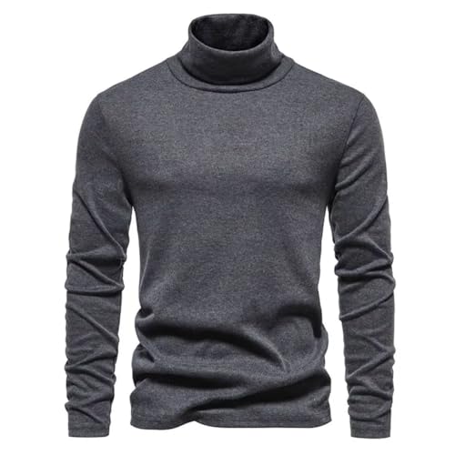 Men’S Slim Fit Solid Turtleneck Knitted Pullover Sweater Fashion Casual Long Sleeve Jumper Top3