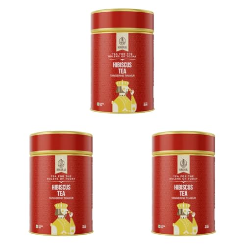 Image of House of Hindraj Tangerine Thakur Hibiscus Herbal Loose Tea 40 g 100% Natural Colorant, Tart Hibiscus Infusion Great for Mocktails, Syrups & Iced Tea Refreshing & Caffeine Free (Pack of 3)