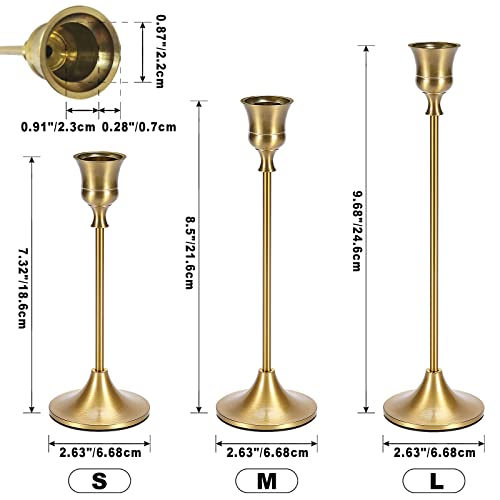 Dianjingjumei Candle Holder Gold Candlestick Holder - Taper Candle Holders Brass Candlestick Holders Set Of 6 Fireplace Decor Candelabra Table Décor Pillar Candle Holder For Wedding #TOP4