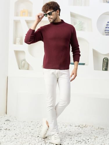 Image of Kvetoo Men High Neck Full Sleeve Winter Woolen Sweater