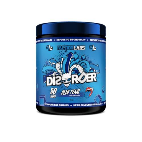 Faction Labs Faction Labs DISORDER Pre Workout Powder Energy Drink Supplement, Blue Pearl, 50 Servings, Blue Pearl 450 grams
