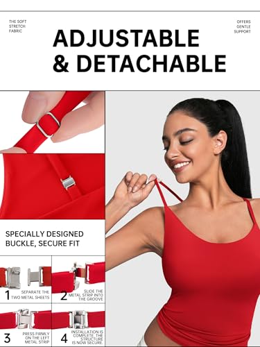 Image of 2 Pack Womens Cami Tank Scoop Neck Spaghetti Strap Tank Tops Basic Tight Camisole Shirts