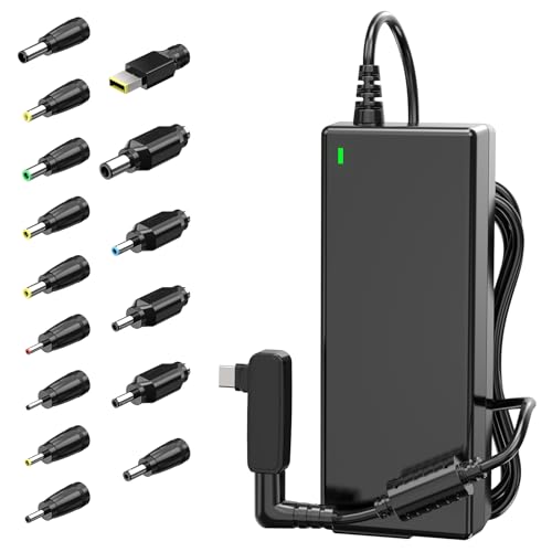 SUNYDEAL 100W Uiversal Netzteil Laptop Ladekabel Ladegerät mit USB C für HP Lenovo ASUS Acer Dell Medion Charger 19V 19.5V 20V 5A Max Adapter mit 16 Stecker -not for Gaming Asus ROG/Tuf Lenovo Legion