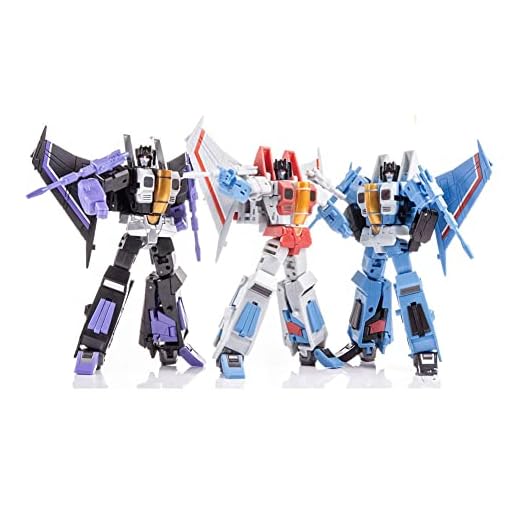 HQSGdmn G1 Series Jinbao Flying Squad Starscream Action Figure Lightning Action Figure Three-Piece Set - Height 12cm