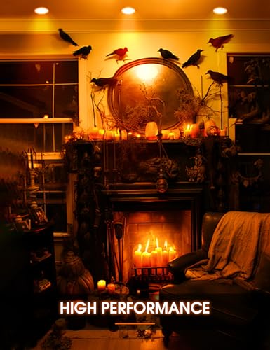 Image of L LOHAS LED Halloween Orange Flood Light Bulbs, 11W Colored Light Bulbs E26