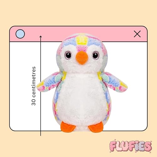 Image of Flufies Plush Toys - Snuggly and Aesthetic Stuff Plush Toys and Baby Toys - Soft Toys for Baby Girl and Baby Boy - Soft Toys for Girlfriend Gift (Colorful Penguin)