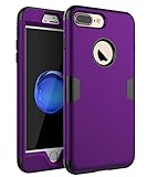 RabeMall Shockproof iPhone 7 Plus Case, Sturdy and Durable and Slim Fit Case for Apple iPhone 7 Plus,Purple Black