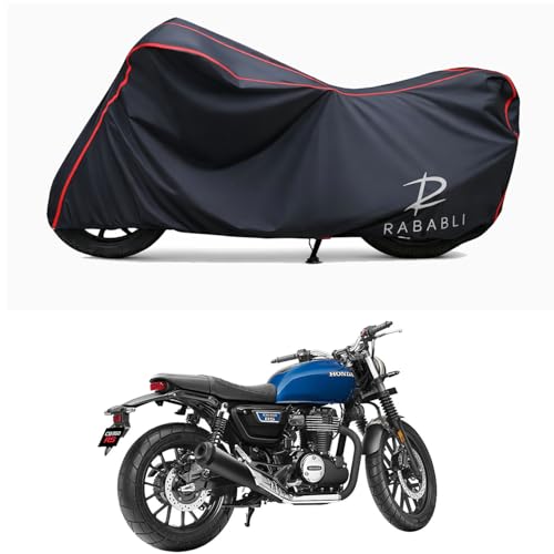 Image of Waterproof Bike Body Cover Compatible for | Honda CB350RS Mono | Taffeta Fabric, Red Piping Design, Bottom Elastic Fit | Dustproof, Sun UV & Rain Protection for All Bikes