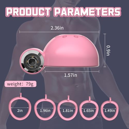 Image of Sissy Chastity Cage with 4 Different Sizes Rings,Chastity Belt & Invisible Lock for Sissy Men Penis Exercise and Abstinence (Pink）