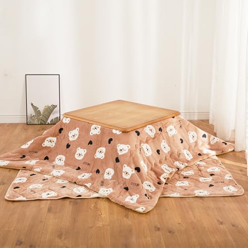 Leaceuv Kotatsu,Mesas Kotatsu Coffee,Mueble Auxiliar,con Calentador y Manta Futon y Cojín,Mesa de Calefacción Interior Invierno,para Dormitorio y Oficina(120x80x45cm)