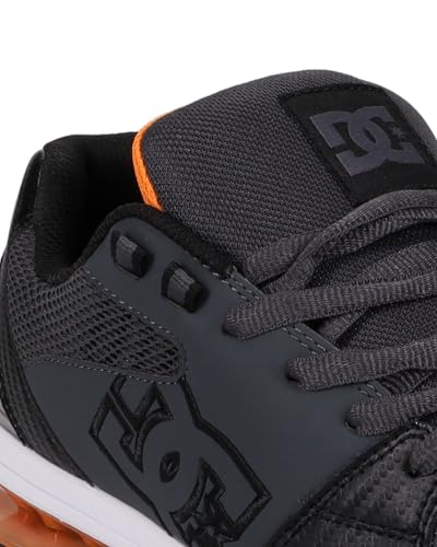 DC Men's Versatile Skate Shoe, Grey/Black/Orange, 8.5