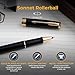 Personalized Parker Sonnet Rollerball Pen in Black Lacquer with Gold Trim. Custom Engraved Luxury Writing Instrument for Retirement, Business Achievement, or Executive Gift