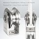 KCNOFNC Umlenkrolle mit 2 Kugellager, Edelstahl Fitness flaschenzug，Umlenkrollen für Seile Stahlseil 12mm, Tragkraft 500kg, 1 Stück
