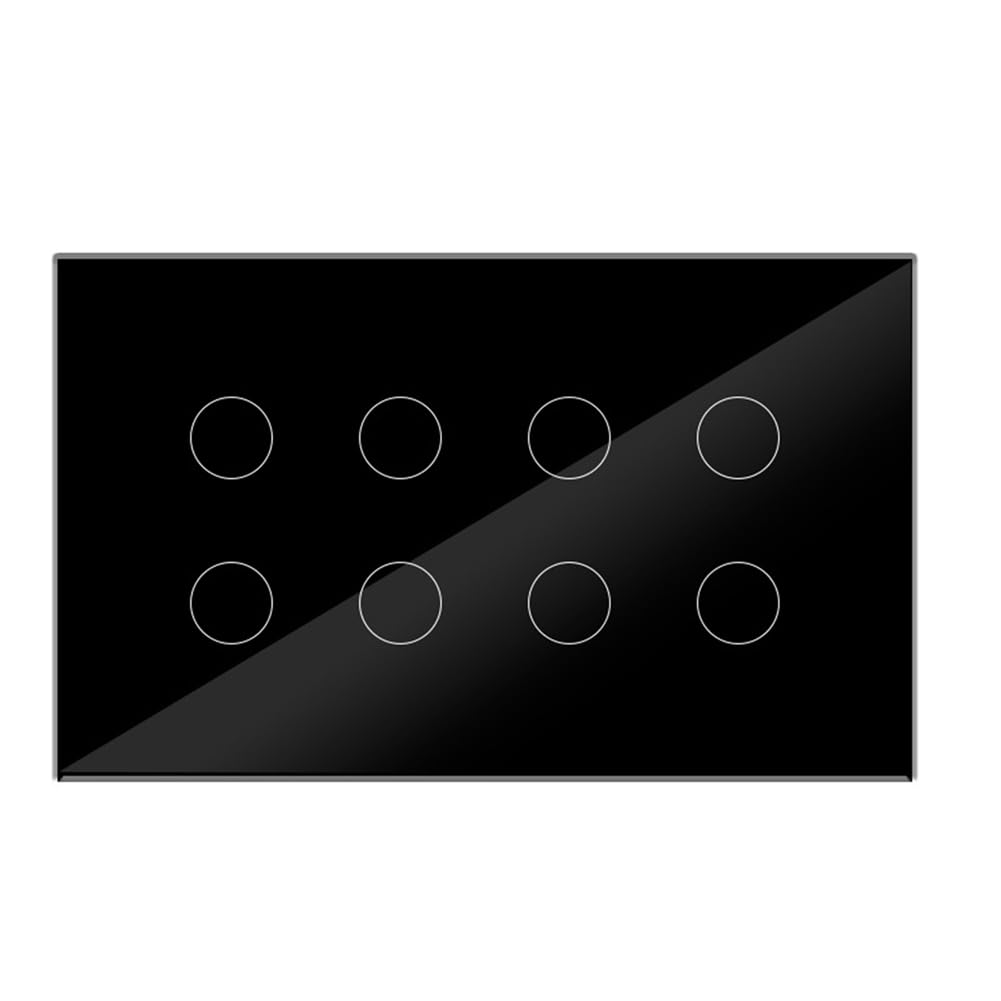 WIFI Smart Touch Light Interruttore A Parete Interruttore Pannello In Vetro 8 Gang Tuya Smart Life per Home Facile Installazione Nero