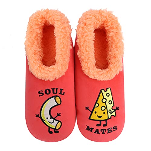 Snoozies Pairable Slipper Socks â€“ House Slippers for Women, Fuzzy Slipper Socks with Unique Designs, Non Slip Socks - Soul Mates - Small