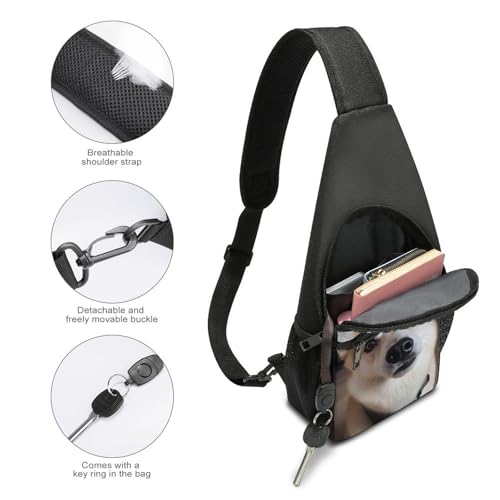 Bolso cruzado para pecho estilo casual con diseño de perro miniatura 4