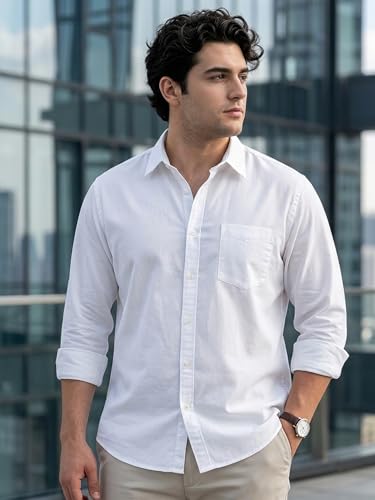 Image of Urbano Fashion Men's Cotton Full Sleeve Regular Fit Casual Solid Shirt