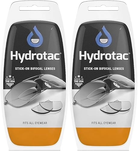 Calabria Hydrotac OPTX 20/20 Stick On BiFocal Lens +3.00 2Pack Men Women Magnifying Bi-Focal Reusable Reader Adhesive Clear