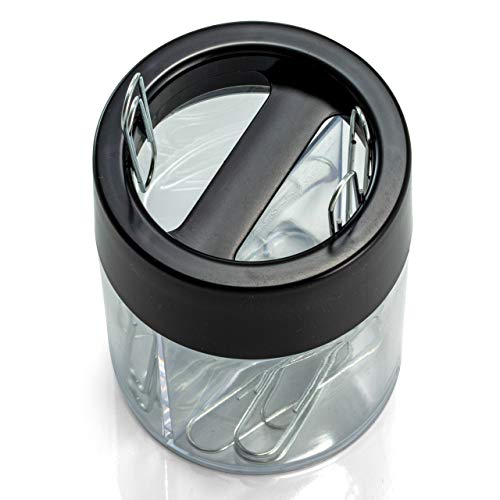 Officemate Magnetic Clip Dispenser, Large/Round, 200 Clip Capacity, Black/Smoke (93692) #TOP1
