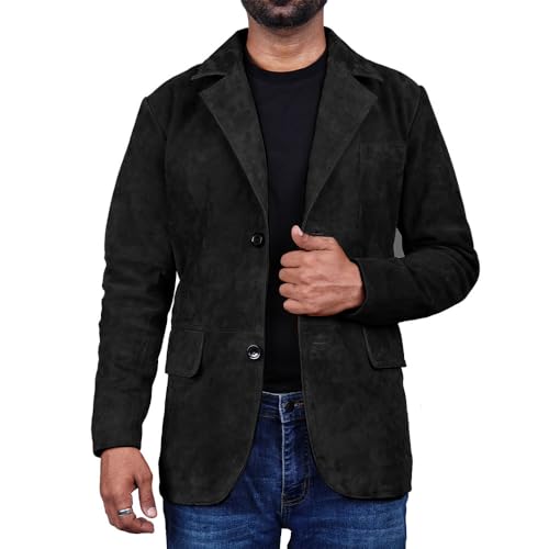 Image of Suede Leather Blazer for Men Suede Sport Coat for Men Blazer Suede Leather Jacket Blazer Coat for Men